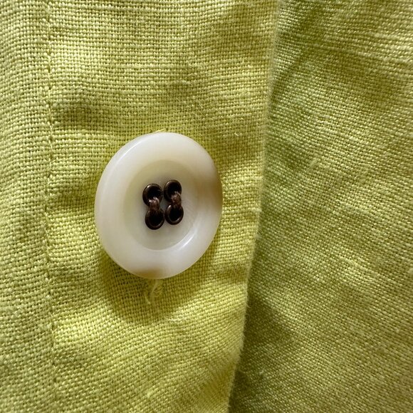 For Cynthia Women’s 100% Linen Tunic Jacket Size L Green Asymmetrical Hooded - Picture 7 of 12